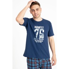 Tampap Erkek Baskılı Pijama Takımı Kısa Kollu Tampap 2170-K