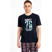 Tampap Erkek Baskılı Pijama Takımı Kısa Kollu Tampap 2170-K