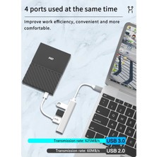 Flagen Macbook Uyumlu Type-C To 4x USB 3.0 Splitter 5 GBps Çevirici Hub Adaptör