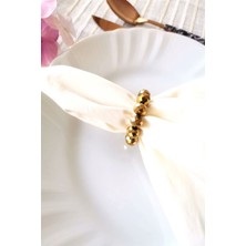 Emtory Home  6 Adet Gold Kristal Top Boncuklu Peçete Yüzüğü