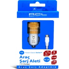 Acl Araç Içi 1.6 Amper Şarj Aleti Micro Kablolu Araç Şarj Seti