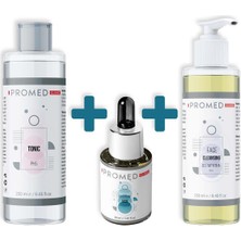 Promed Clinic  Hyaluronic Serum 30 ml  +  Kir ve Makyaj Kalıntılarını Temizleyici Tonik 250 ml  +  Yüz Temizleme Jeli Yağlı ve Karma Ciltler Için 250 ml