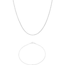 Adal Silver 925 Ayar Gümüş Kolye Bileklik Set