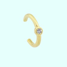 Sembol Gold Altın Kıkırdak Küpe 14 Ayar Earcuff Tektaş