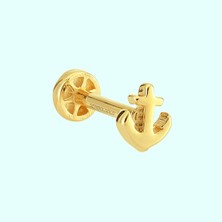 Sembol Gold Altın Çapa Tragus Piercing 14 Ayar