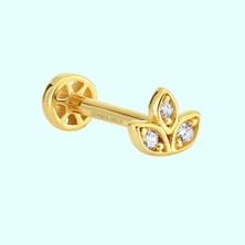 Sembol Gold Altın Cemre Tragus Piercing 14 Ayar