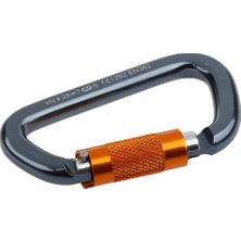 Attract 28KN D Şekli Carabiner Alüminyum Otomatik Kilitleme Dağcılık Gri Tırmanma (Yurt Dışından)