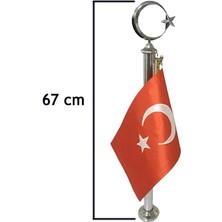 Otobir Şehit Mezarı Bayrak Direği Paslanmaz 304 Krom 67CM