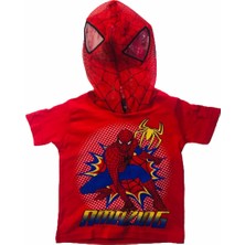 Örümcek Adam Şort Tshirt Takım Spiderman Kostümü Maskeli (Amazing)