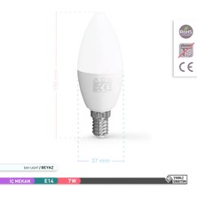 Ack LED Mum Ampul 6500K Beyaz Işık 220V 7W E14