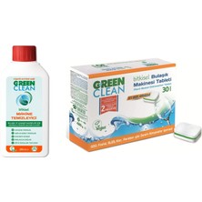 U Green Clean Bitkisel Bulaşık Makinesi Tableti 30 Adet + Makine Temizleyici 250 ml