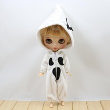 Tashow 1/6 Cadılar Bayramı Beyaz Ghost Tulum Bodysuit ile Büyük Şapka Kıyafet 12 '' Blythe Bebek Giyim Kostüm (Yurt Dışından)
