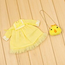 Tashow Sarı Uzun Kollu Frock Etek Elbise + 12 '' Blesthe Bebek Için Tavuk Çantası (Yurt Dışından)
