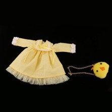 Tashow Sarı Uzun Kollu Frock Etek Elbise + 12 '' Blesthe Bebek Için Tavuk Çantası (Yurt Dışından)