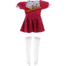 Tashow 20 cm 8 '' Middie Blythe Bebek Giysileri Için Kırmızı Kısa Kollu Elbise Frock (Yurt Dışından)