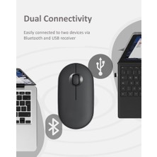 Weluot Minimalist Tasarımlı Kablosuz Bluetoothlu Fare - Siyah (Yurt Dışından)