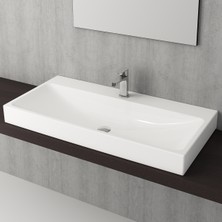 Bocchi Scala 100 cm Parlak Beyaz Tezgah Üstü Lavabo 1079-001-0126