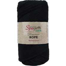 Spagetti Yarn 4mm 250G Siyah 3 Büküm Halat Makrome Ipi