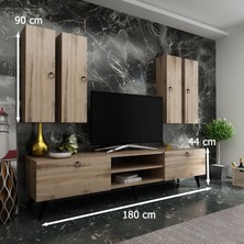 Myniture Ideal Tv Ünitesi + Duvar Raf ve Duvar Dolaplı Q7021-3 Çırağan