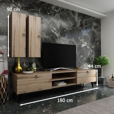 Myniture Ideal Tv Ünitesi + Duvar Raf ve Duvar Dolaplı Q7022-3 Çırağan