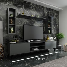 Myniture Ideal Tv Ünitesi + Duvar Rafı Q7009-4 Antrasit