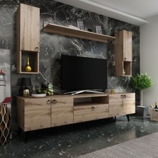 Myniture Ideal Tv Ünitesi + Duvar Raf ve Duvar Dolaplı Q7023-3 Çırağan