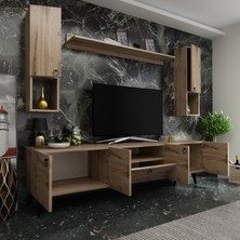 Myniture Ideal Tv Ünitesi + Duvar Raf ve Duvar Dolaplı Q7023-3 Çırağan