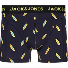 Jack & Jones 3'lü Desenli Boxer Paketi-12214907