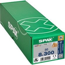 Spax Ahşap Konstrüksiyon Vidası 8 x 300 Mm 50 Adet Yarım Dişli Havşa Başlı Wırox Kaplama