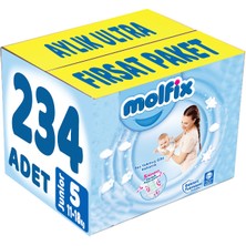 Molfix Bebek Bezi Beden:5 (11-18 kg) Junior Aylık Ultra Fırsat Paketi 234'lü