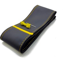 Gürler Oto Kılıf ve Aksesuar Seat Leon Soft Sarı Yüzük Dikmeli Deri Direksiyon Kılıf Sarı Ipli