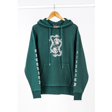 Jahr Marc Dragon Baskılı Yeşil Oversize Kadın Sweatshirt