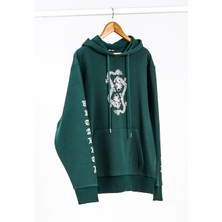 Jahr Marc Dragon Baskılı Yeşil Oversize Kadın Sweatshirt