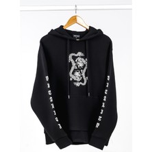 Jahr Marc Dragon Baskılı Siyah Oversize Kadın Sweatshirt