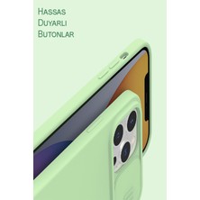 Caseart Apple iPhone 12 Kapak Kamera Korumalı Sürgülü Renkli Silikon Kılıf - Siyah