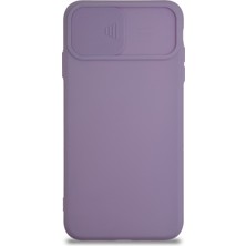 Kılıfmania Apple iPhone Xs Max Kapak Kamera Korumalı Sürgülü Renkli Silikon Kılıf - Lila