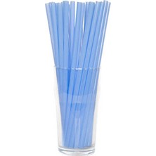 Voice Mavi Renkli Pipet Plastik 100'LÜ Kokteyl Pipet Frozen Pipet