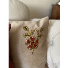 Ladies Design Çiçek Desen Kırlent Kılıfı