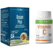 Voonka Vitamin C 500 Mg 62 Çiğneme Tableti + Omega 3 1200 Mg 30 Kapsül