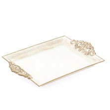 Madame Coco Barroco Tepsi Büyük - Soft Ekru 39X26 cm