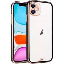 Ason Plus Apple iPhone 11 6.1inç Gold Çerçeve Kamera Korumalı Silikon Bumper Kılıf