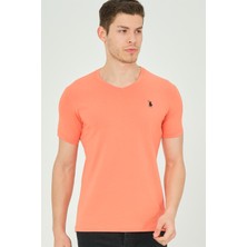 Dewberry T8568 Dewberry V Yaka Erkek T-Shirt-Turuncu