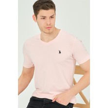 Dewberry T8568 Dewberry V Yaka Erkek T-Shirt-Pembe