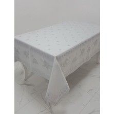 Finezza Nilüfer Lüx Jakar Kumaş Gri Masa Örtüsü  Dikdörtgen 160x320 cm - 1090