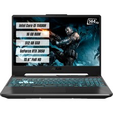 Asus Tuf Gaming F15 FX506HC-HN057 Intel Core i5 11400H 16GB 512GB SSD Rtx 3050 144 Hz Freedos 15.6" Fhd Taşınabilir Bilgisayar