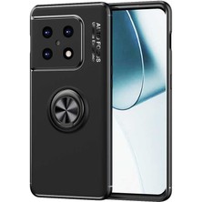 Case 4U One Plus 10 Pro Kılıf Autofocus Shockprof Ravel Yüzüklü Standlı Slikon Kapak Siyah