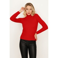 Select Moda Kadın Ekru Balıkçı Yaka Triko