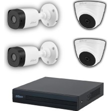 Dahua 4 Kameralı 20 Metre Gece Görüşlü Fullhd Güvenlik Kamera Seti