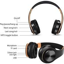 SZYKD B7 Kablosuz Bluetooth Katlanabilir Kulaklık Siyah Kırmız  (Yurt Dışından)