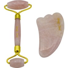 Kuvars Roller ve Yaprak Gua-Sha Quartz